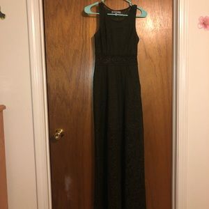 Long dark green lacy dress